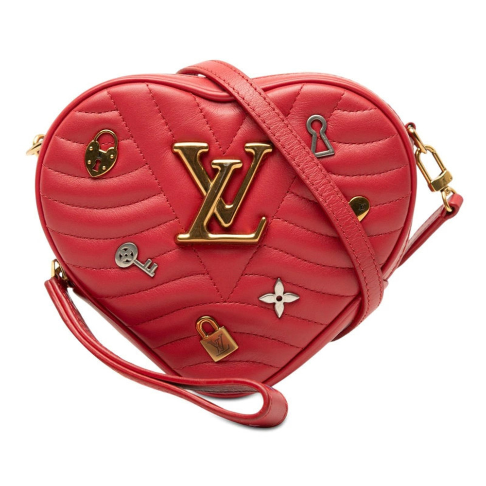 Louis Vuitton Love Lock Heart New Wave Crossbody Bag Red Leather